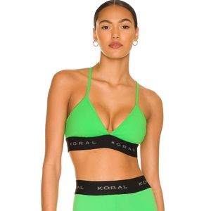 NWT - Koral Maddox sports bra in Bermuda grass size sm